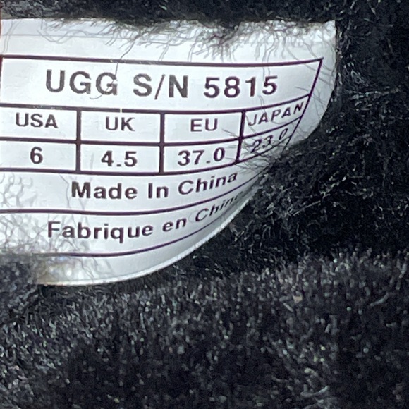 Authentic Classic Tall UGG 5815 F10013I Boots Shoes Black Shearling US 6 EU 37 - Picture 12 of 13